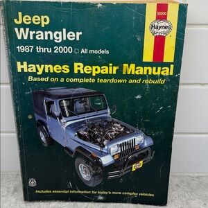 Vintage Haynes Repair Manual for Jeep Wrangler (1987-2000) Paperback manual
